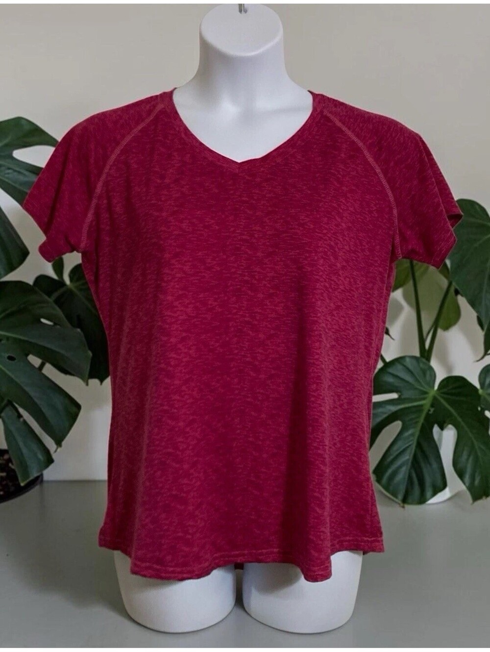 Women Game Time Pink Short Sleeve Pullover Polyester Blend Top Sz 1X